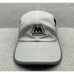 Legend Marathon Runners‎ Hat Unisex Adult Hook Loop OSFA Athletic White Gray